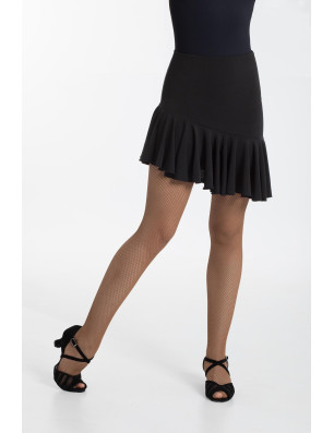 Jupe courte asymétrique danse latine fille Intermezzo – noire, volants élégants - 7053 | FAME LA MAISON DE LA DANSE