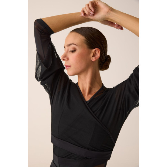 Cache-cœur Kimono en Tulle Stretch pour Danse | Pridance 277