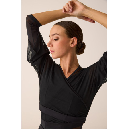 Cache-cœur Kimono en Tulle Stretch pour Danse | Pridance 277