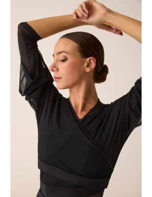 Cache-cœur Kimono en Tulle Stretch pour Danse | Pridance 277