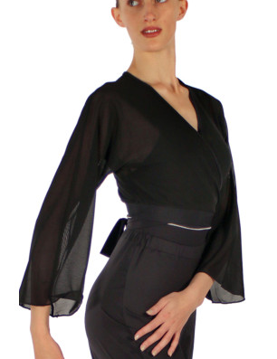 Cache-cœur Kimono en Tulle Stretch pour Danse | Pridance 277