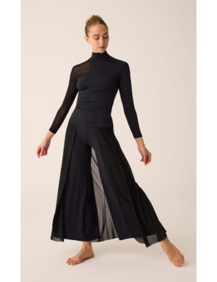 Pantalon Danse avec Empiècement en Tulle | Pridance 331