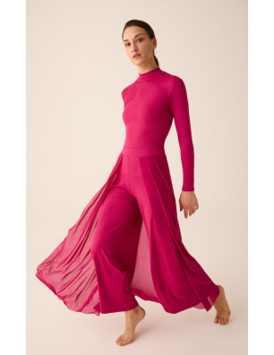Pantalon Danse avec Empiècement en Tulle | Pridance 331
